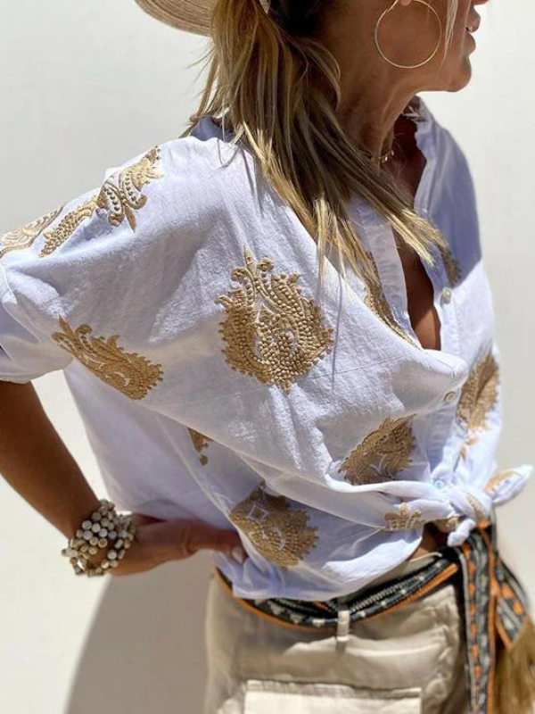 Levoire | T-Shirt À Manches Bouffantes Avec Un Imprimé Unique Et Un Design Élégant Blanc