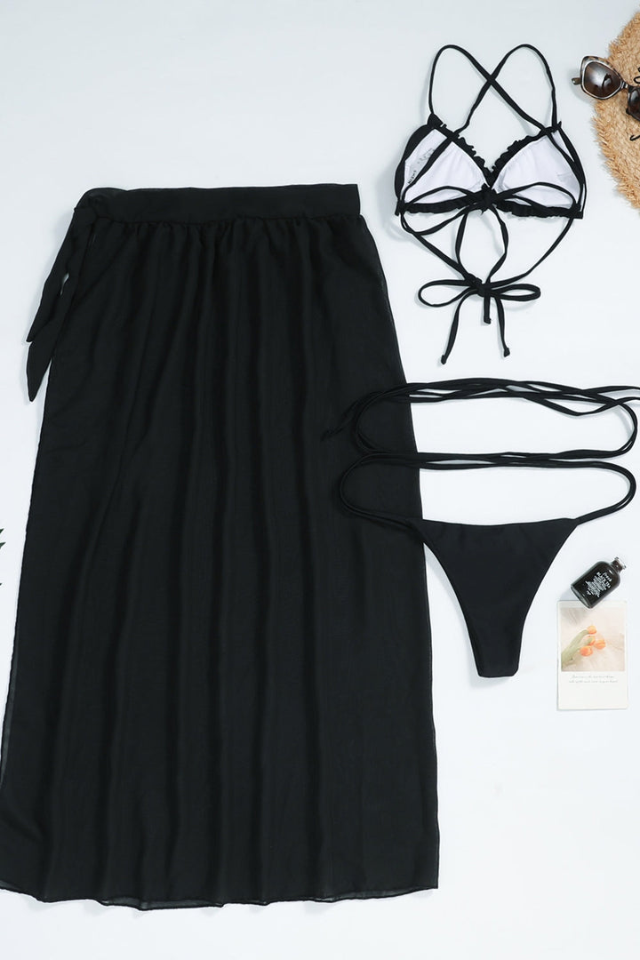 Levoire | Robe de bikini à trois pièces en chiffon pour femmes