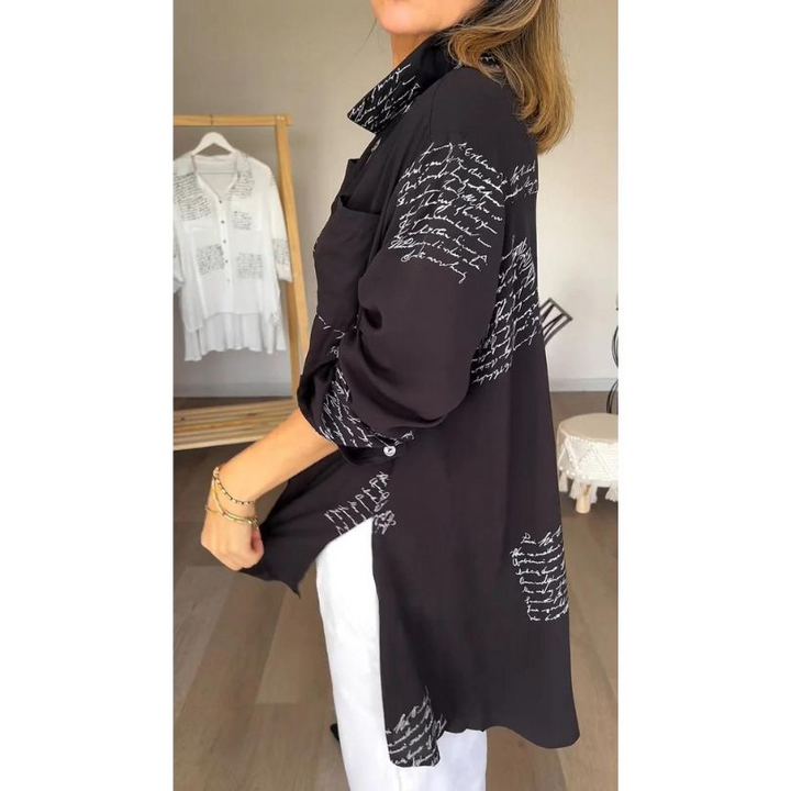 Levoire | Chemisier Femme Confortable Avec Imprimé Lettres Top