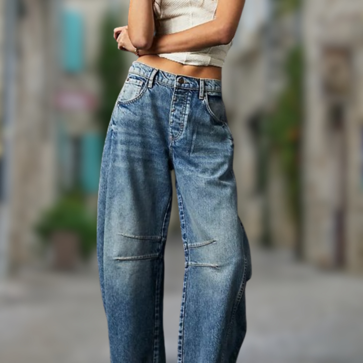 Levoire | Jeans pour femme à jambes larges Bleu Foncé