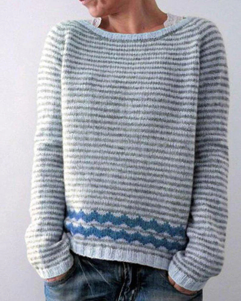 Levoire | Pull Rétro Confortable Pour Femmes Bleu clair