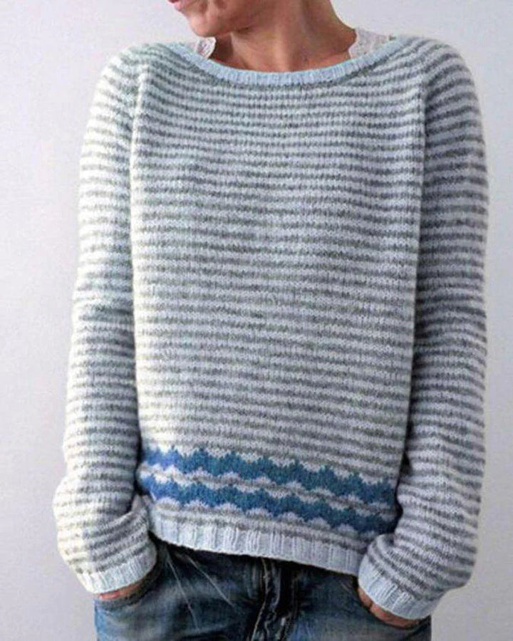 Levoire | Pull Rétro Confortable Pour Femmes Bleu clair