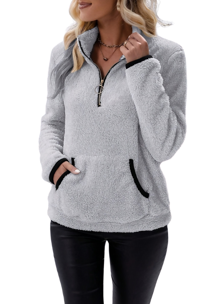 Levoire | Veste polaire col montant zippé manches longues Gris