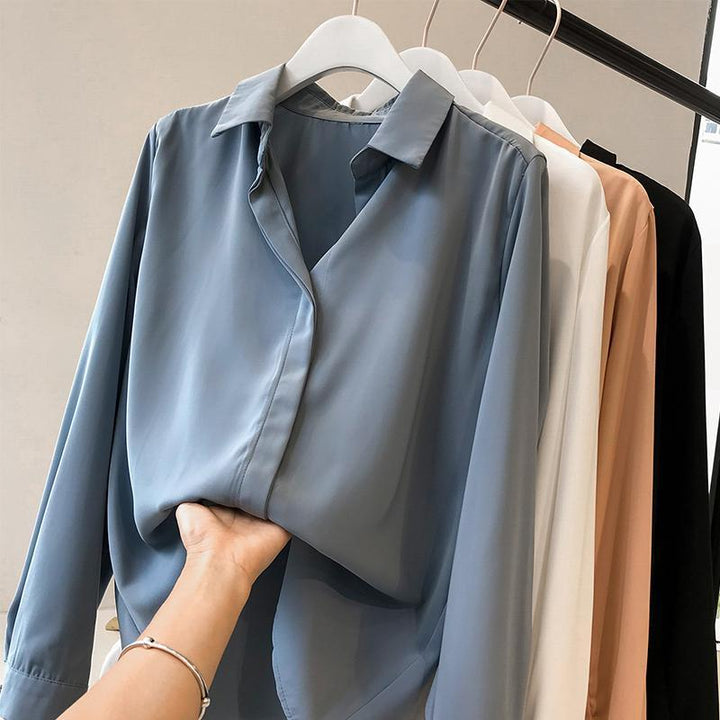 Levoire | Chemisier À Manches Longues En Chiffon Chemise Élégante