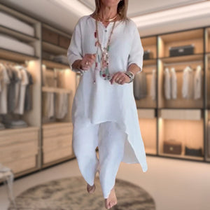 Levoire | Robe en lin unie Blanc