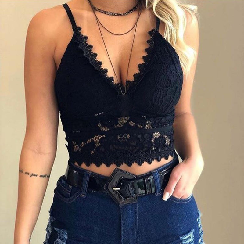 Levoire | Top en mesh pour femmes Un top en dentelle élégant et d'été pour femmes Noir