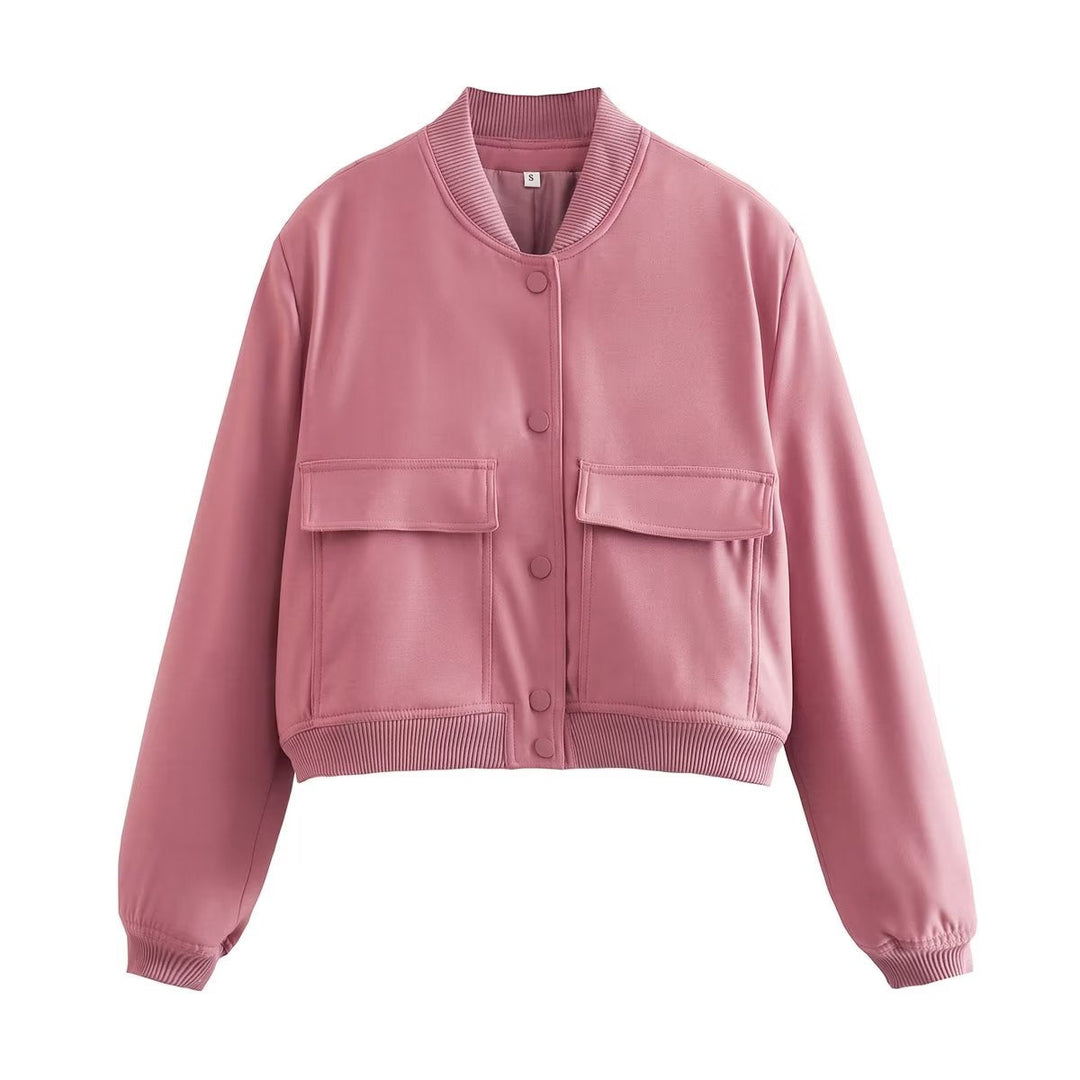 Levoire | Veste Courte Tendance Pour Femmes Avec Col Bomber Rosa