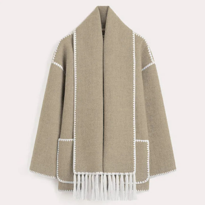 Levoire | Veste pour femmes Longue Chaude Braun Ouvert
