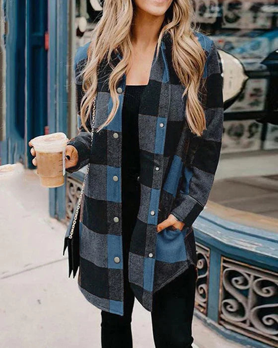 Levoire | Veste À Carreaux Élégante Bleu