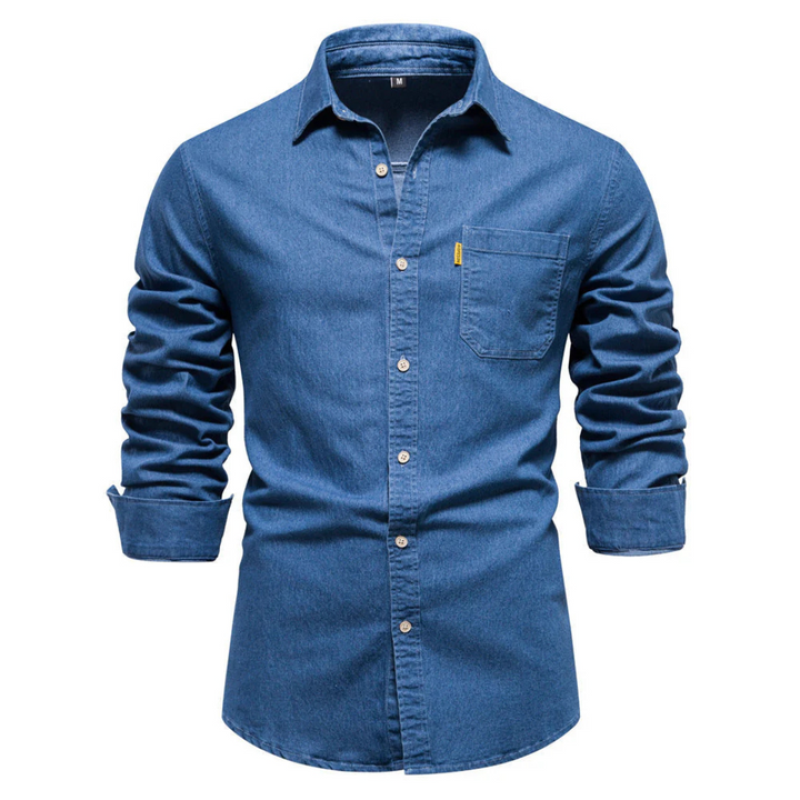 Levoire | Chemise à manches longues Boutonnage en bas Bleu