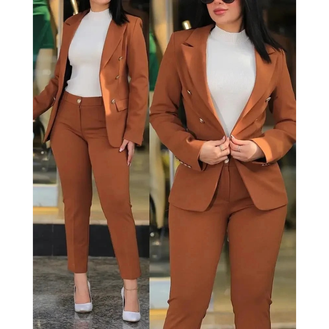 Levoire | Blazer Et Ensemble De Pantalon Pour Femmes Braun