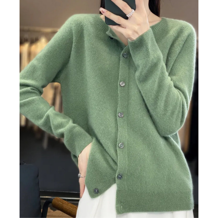 Levoire | Cardigan Boutonné Pour Femme - Manches Longues Vert clair