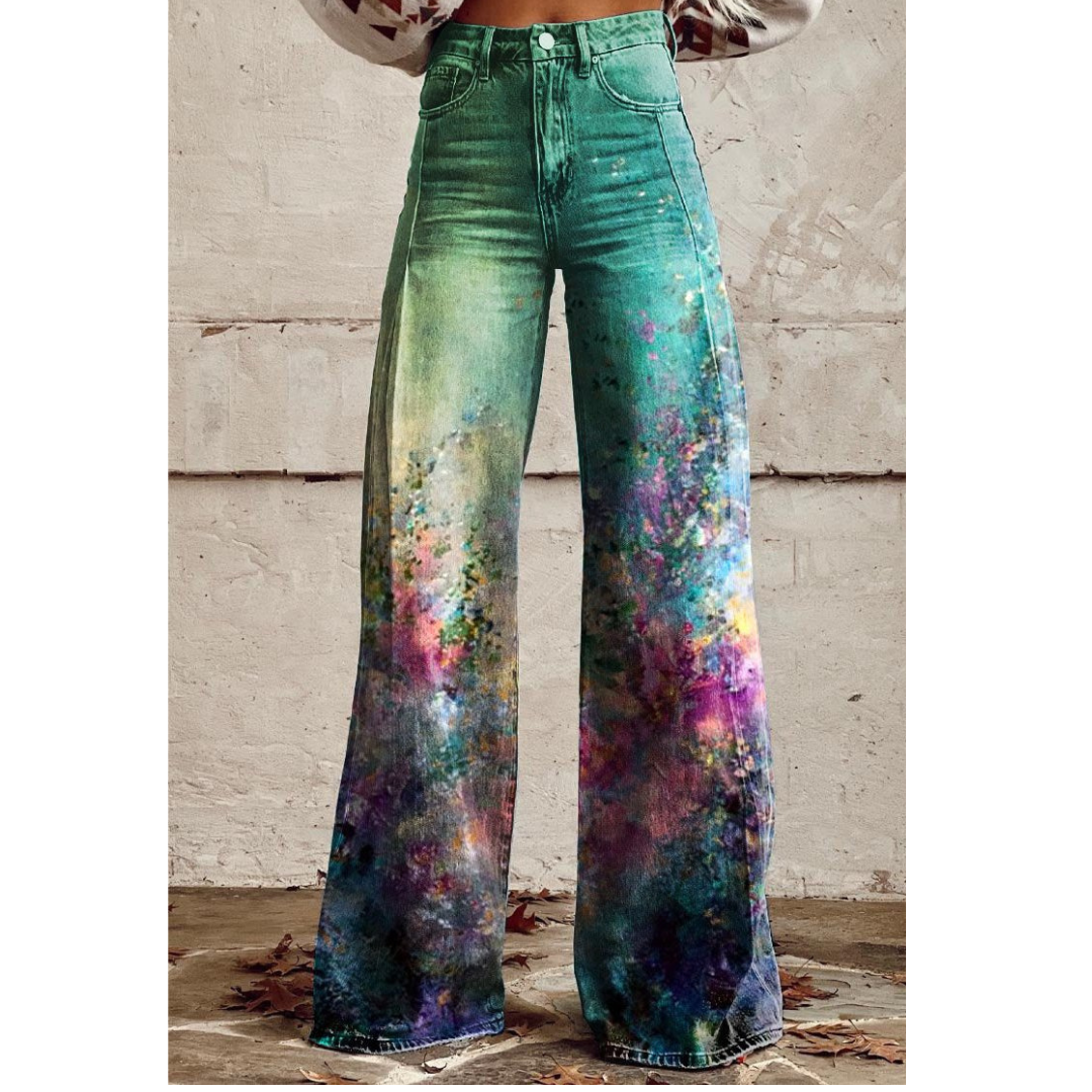 Levoire | Pantalon Femme Large Avec Design Artistique