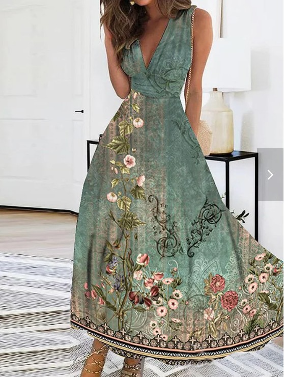 Levoire | Robe Maxi Vert Floral 3XL