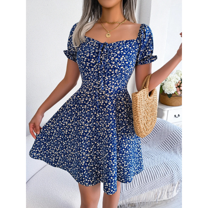 Levoire | Robe D'Été Avec Des Manches Bouffantes À Fleurs Pour Femmes