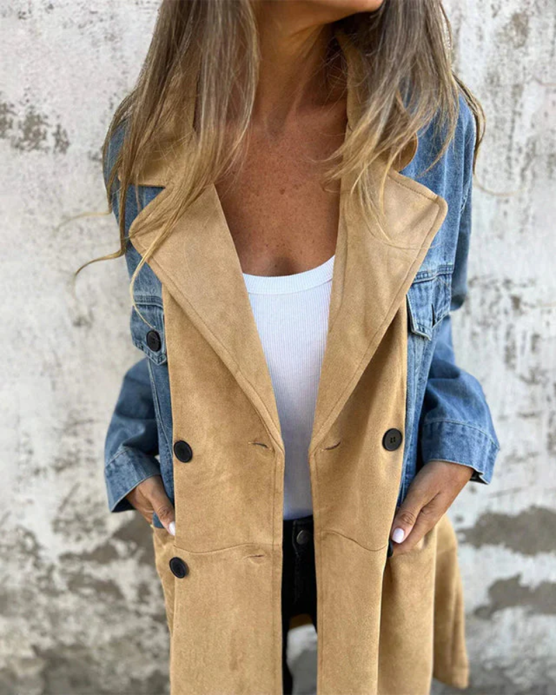 Levoire | Veste En Denim Suédé Beige