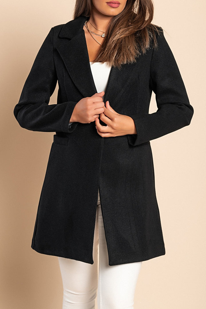 Levoire | Manteau Pour Femmes Avec Un Seul Bouton Et Une Coupe Élégante Noir