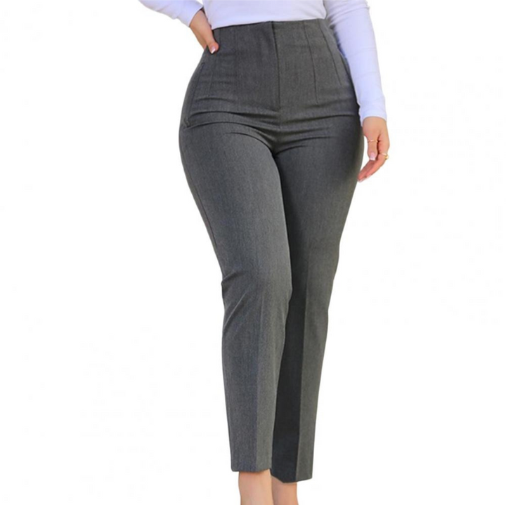 Levoire | Pantalon Haut Taill Femme En Coupe Moderne Gris