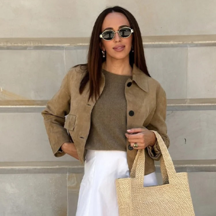 Levoire | Beige Blouson En Cuir