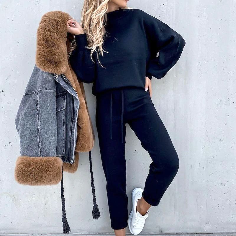 Levoire | Coton Set Deux Pièces À La Taille Élastique Bleu