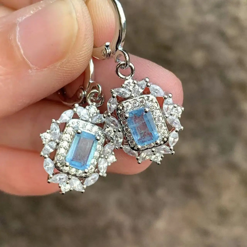 Levoire | Aquamarine Cristal Boucles D'Oreilles