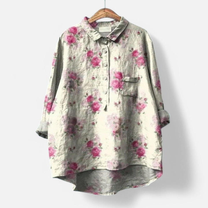 Levoire | Chemisier Élégant Avec Motif Floral Et Une Touche De Grâce Modèle 12