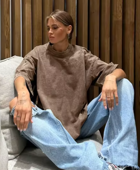 Levoire | T-Shirt En Coton Rétro Pour Femmes Vintage Café