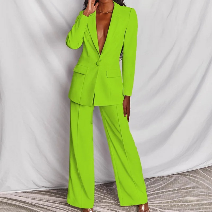 Levoire | Ensemble Deux Pièces Luxueux Pour Femme - Col En V Vert