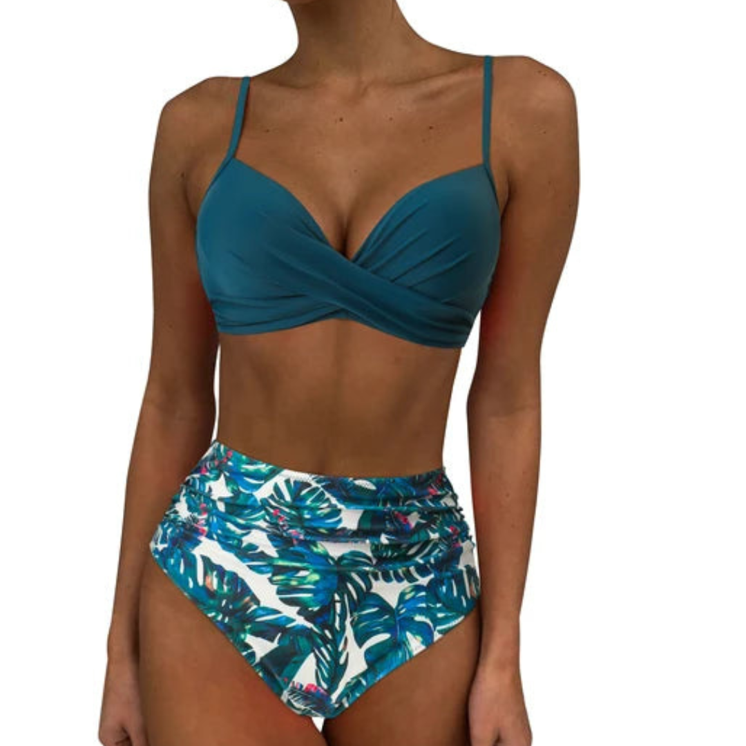 Levoire | Bikini Confort Hautement Ajusté Bleu Vert Turquoise