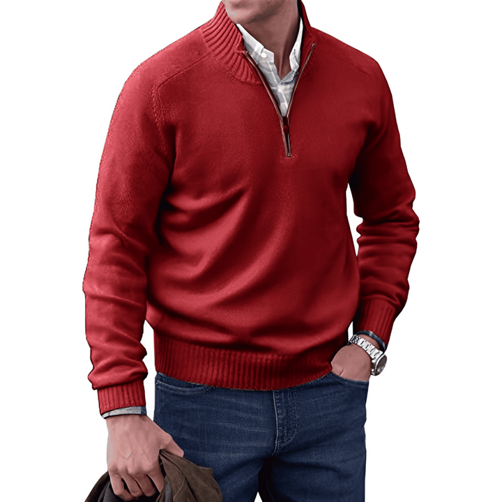 Levoire | Pull zipper chaud pour hommes Rot