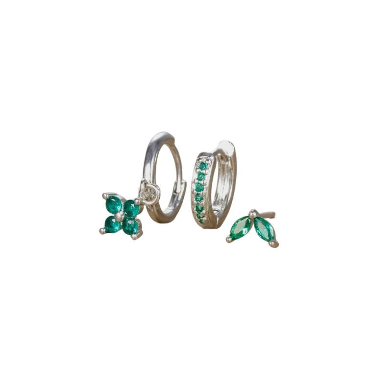 Levoire | Boucles D'Oreilles Kukka Rvs Argent Vert