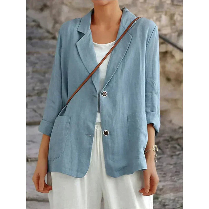 Levoire | Blazer En Lin Élégant Et Sophistiqué Bleu