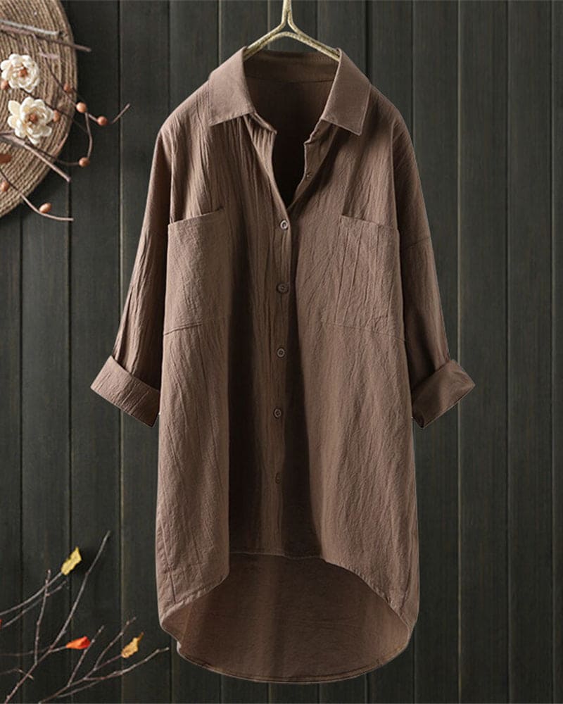 Levoire | Blouse Ample Unie Avec Manches Longues Beige