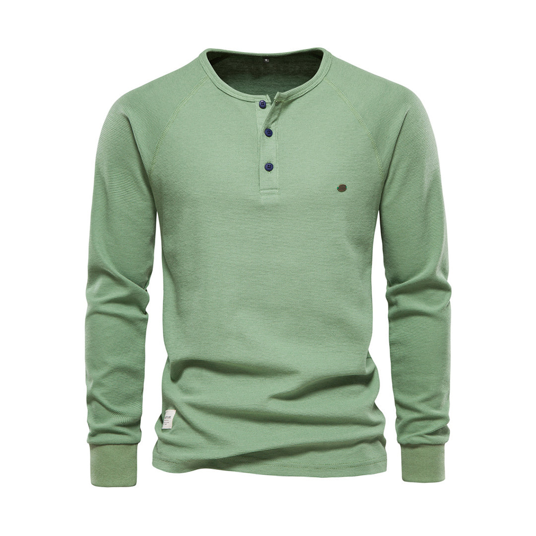 Levoire | T-Shirt Henley Homme Vert