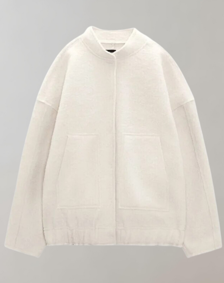 Levoire | Veste Bomber Surdimensionnée Pour Un Style Décontracté Blanc