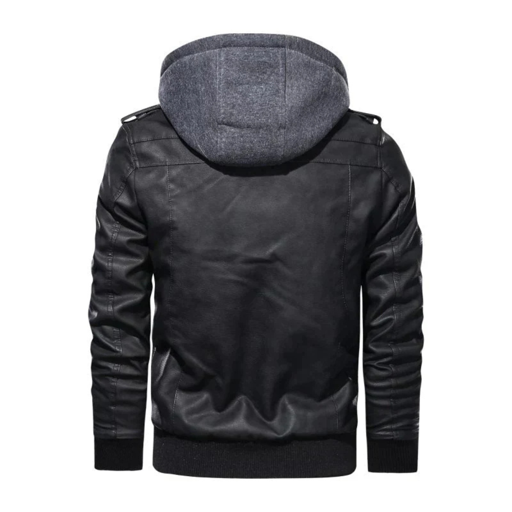 Levoire | Veste En Cuir Avec Capuche Intégrée