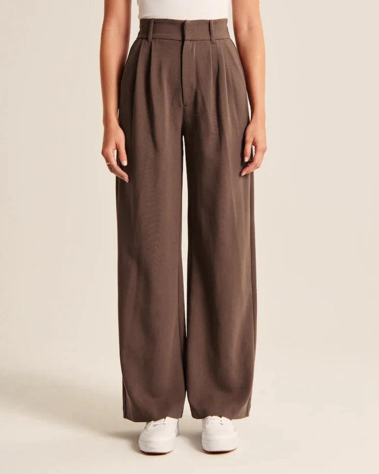 Levoire | Pantalon taille haute Marron foncé