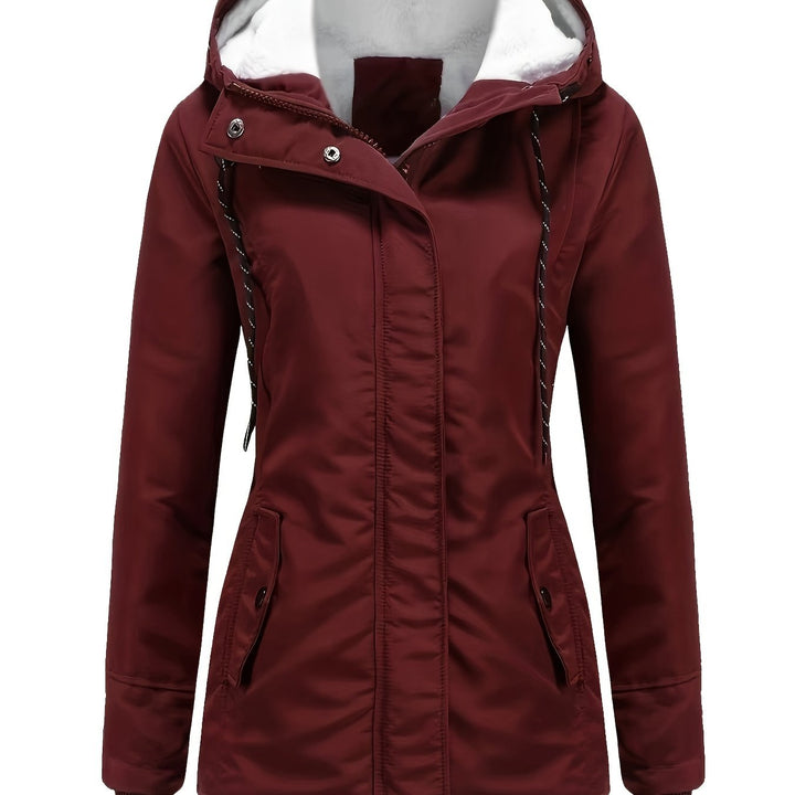 Levoire | Parka Longue Durable Avec Capuche Bordeaux rouge
