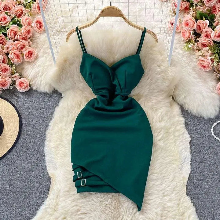 Levoire | Robe à bretelles fines sans dos Vert