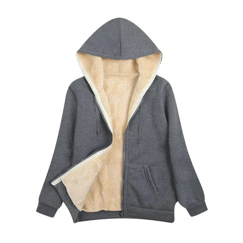 Levoire | Sweat à capuche en fausse fourrure Hell Gris