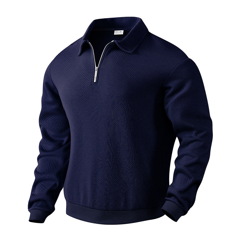 Levoire | Pullover Vintage À Motif Avec Fermeture Éclair Bleu