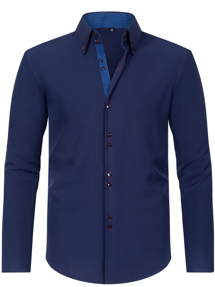 Levoire | Chemise Pour Homme Unie Avec Col Retourné Pour Des Apparitions Élégantes Merimustav