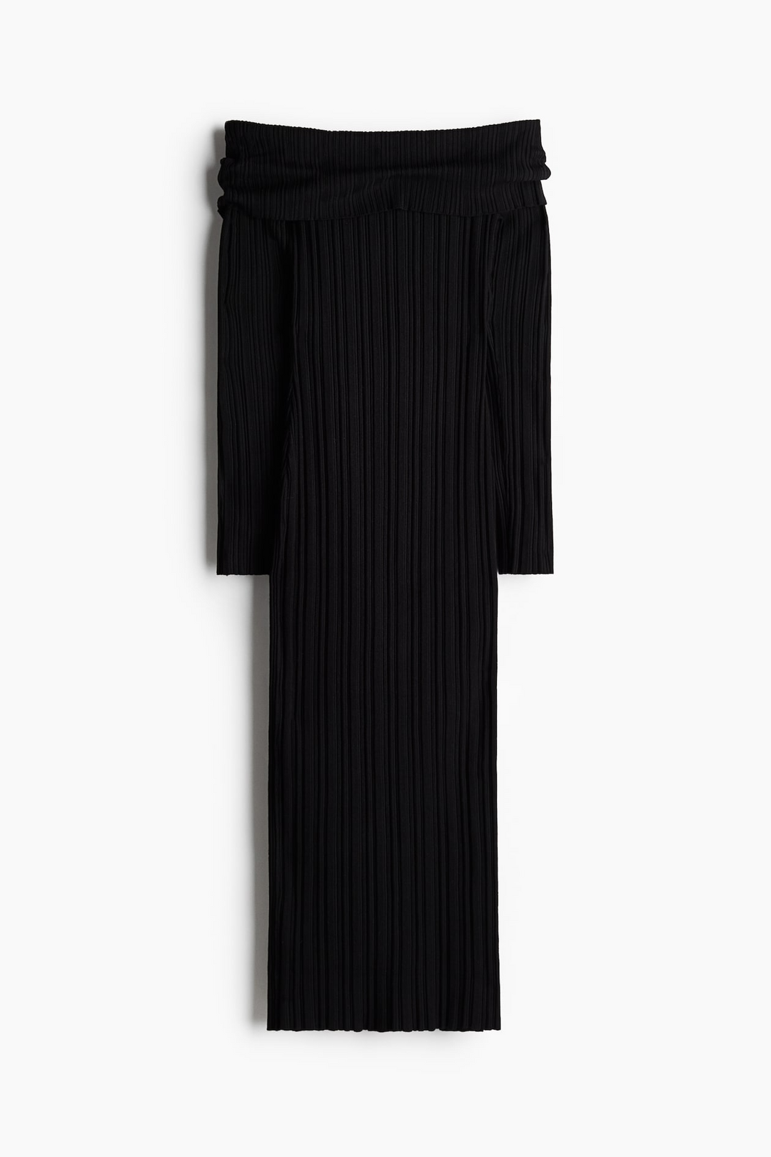 Levoire | Robe Tricot Off Épaule Noir