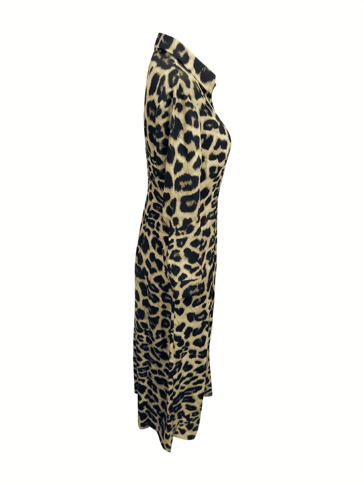 Levoire | Robe Maxi Avec Imprimé Léopard Et Boutons