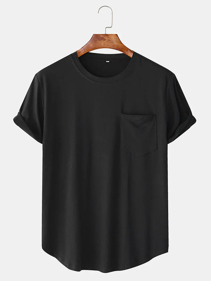 Levoire | T-Shirts Basiques Unis Avec Poche Noir