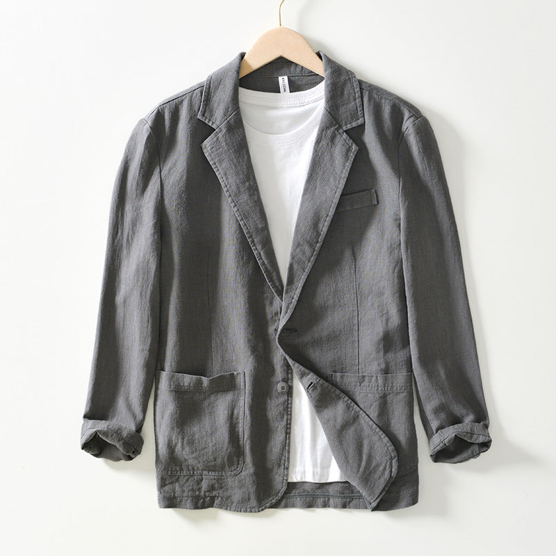 Levoire | Veste Légère En Lin Pour Hommes Gris