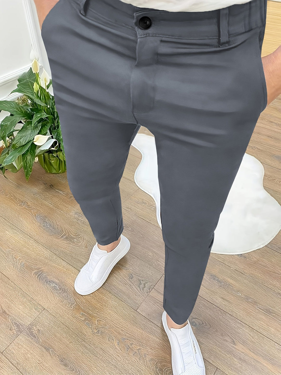 Levoire | Pantalon Slim Fit Stretch Homme Gris foncé