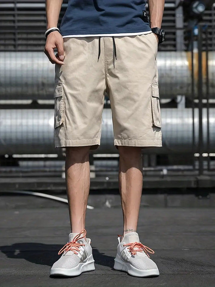Levoire | Shorts Cargo à Poches avec Cordon Khaki