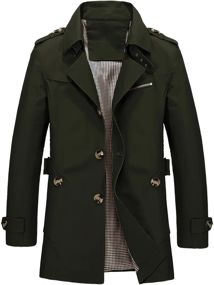 Levoire | Chemise Coton Taille Plus Homme Printemps et Automne Vert foncé militaire