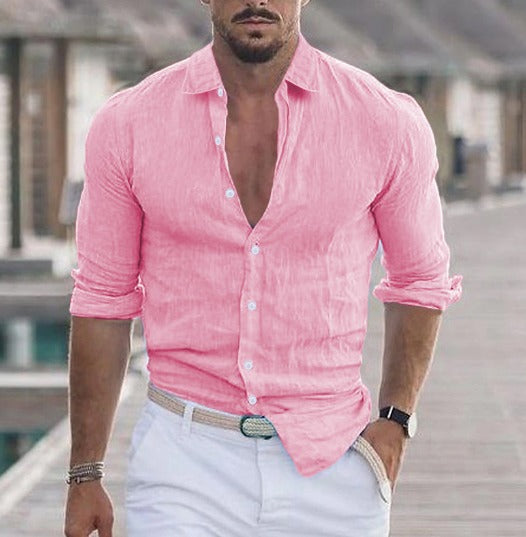 Levoire | Chemise D'Été Confortable Pour Hommes Rosa